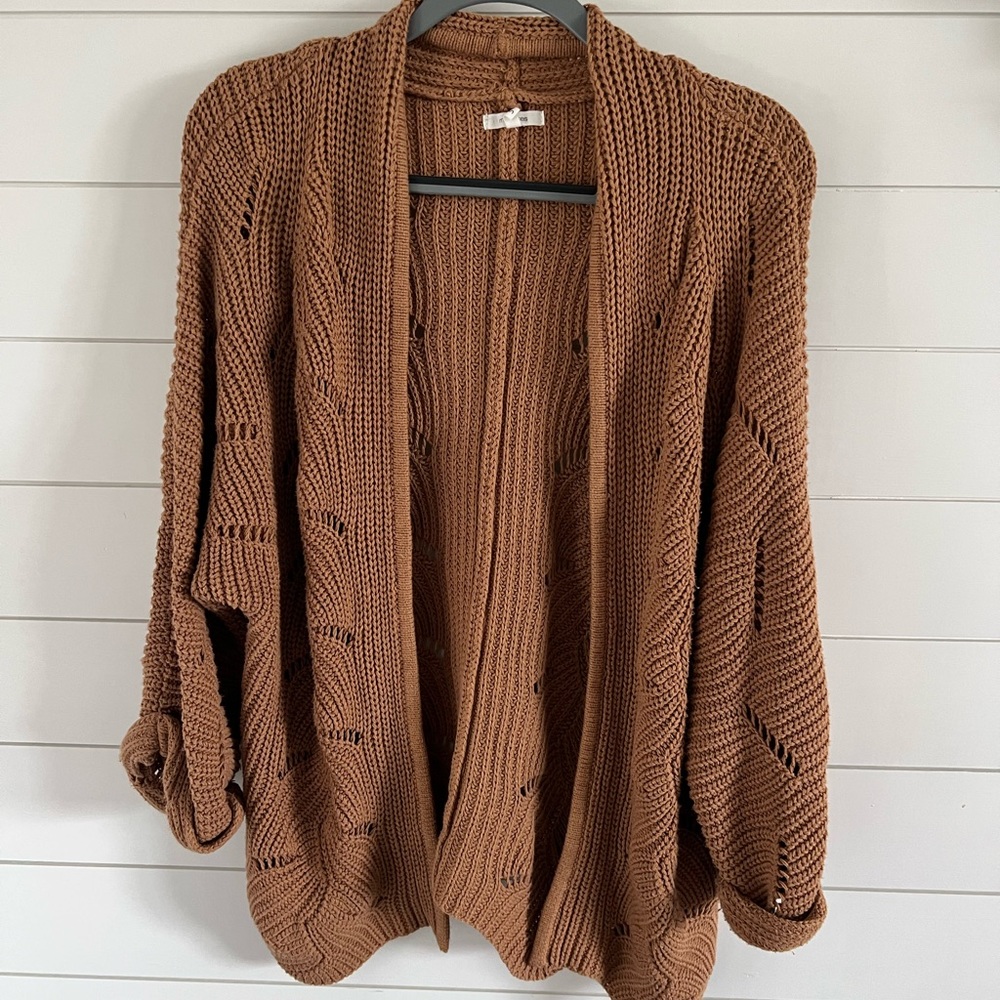 Cognac Maurice’s slouchy cardigan, size small